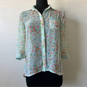 Candie’s | Sheer Button Down Blouse Size Small